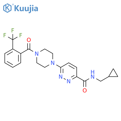3-Pyridazinecarboxamide,N-(cyclopropylmethyl)-6-[4-[2-(trifluoromethyl)benzoyl]-1-piperazinyl]- structure