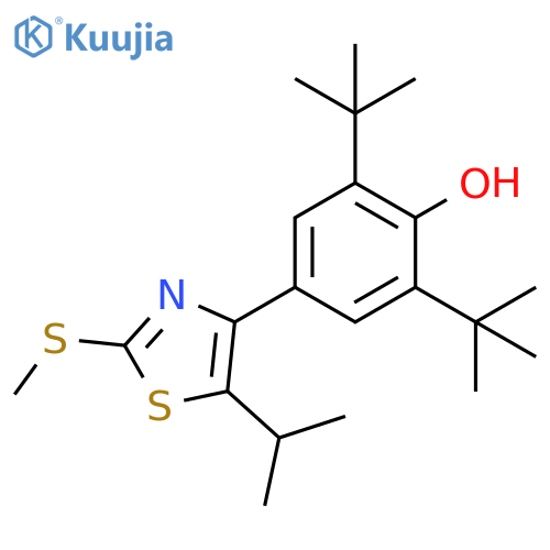 Phenol, 2,6-bis(1,1-dimethylethyl)-4-[5-(1-methylethyl)-2-(methylthio)-4-thiazolyl]- structure