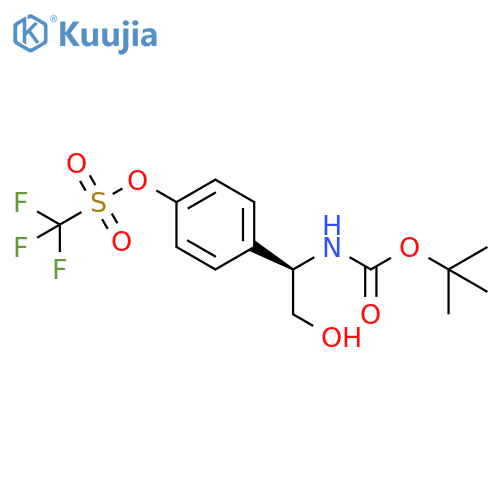 trifluoromethanesulfonic acid 4-((R)-1-tert-butoxycarbonylamino-2-hydroxyethyl)phenyl ester structure