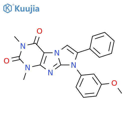 8-(3-methoxyphenyl)-1,3-dimethyl-7-phenyl-1H,2H,3H,4H,8H-imidazo1,2-gpurine-2,4-dione structure