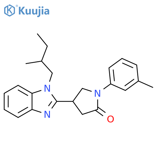4-1-(2-methylbutyl)-1H-1,3-benzodiazol-2-yl-1-(3-methylphenyl)pyrrolidin-2-one structure
