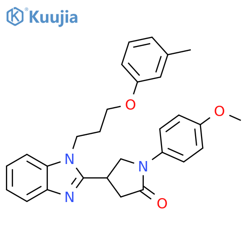 1-(4-methoxyphenyl)-4-{1-3-(3-methylphenoxy)propyl-1H-1,3-benzodiazol-2-yl}pyrrolidin-2-one structure