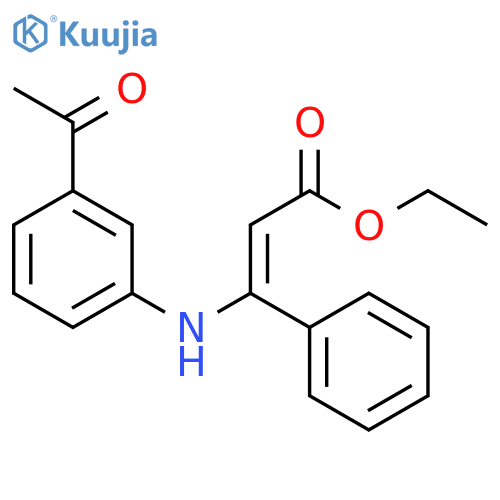 2-Propenoic acid, 3-[(3-acetylphenyl)amino]-3-phenyl-, ethyl ester structure