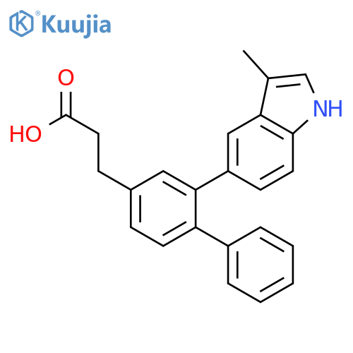 [1,1'-BIPHENYL]-4-PROPANOIC ACID, 2-(3-METHYL-1H-INDOL-5-YL)- structure