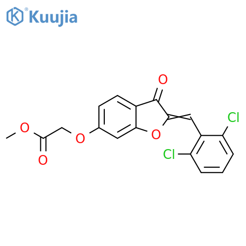 methyl 2-{(2Z)-2-(2,6-dichlorophenyl)methylidene-3-oxo-2,3-dihydro-1-benzofuran-6-yloxy}acetate structure