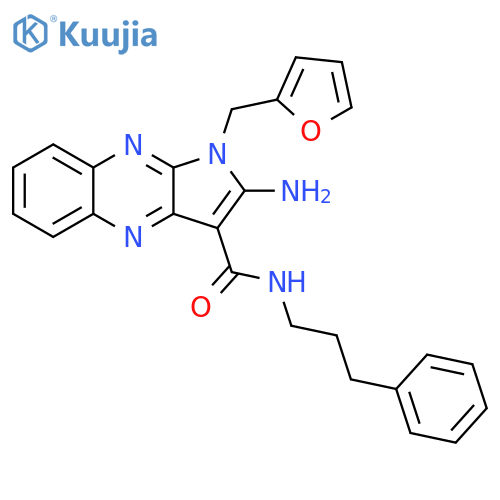 2-amino-1-(furan-2-yl)methyl-N-(3-phenylpropyl)-1H-pyrrolo2,3-bquinoxaline-3-carboxamide structure