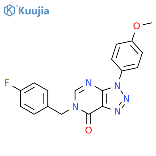 6-(4-fluorophenyl)methyl-3-(4-methoxyphenyl)-3H,6H,7H-1,2,3triazolo4,5-dpyrimidin-7-one structure