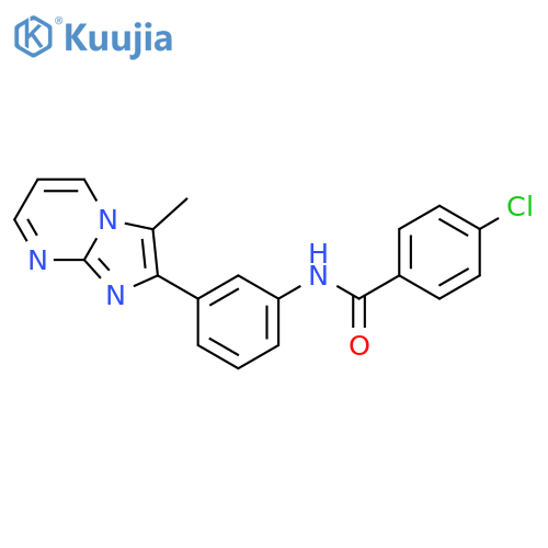 4-chloro-N-(3-{3-methylimidazo1,2-apyrimidin-2-yl}phenyl)benzamide structure