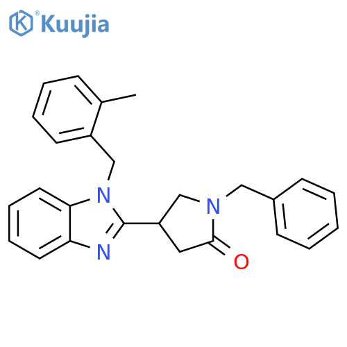 1-benzyl-4-{1-(2-methylphenyl)methyl-1H-1,3-benzodiazol-2-yl}pyrrolidin-2-one structure