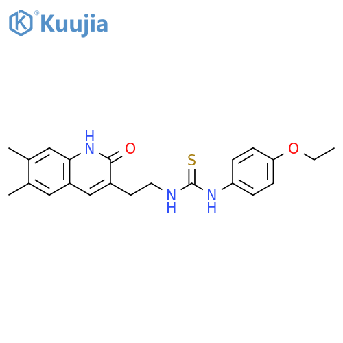 3-2-(6,7-dimethyl-2-oxo-1,2-dihydroquinolin-3-yl)ethyl-1-(4-ethoxyphenyl)thiourea structure
