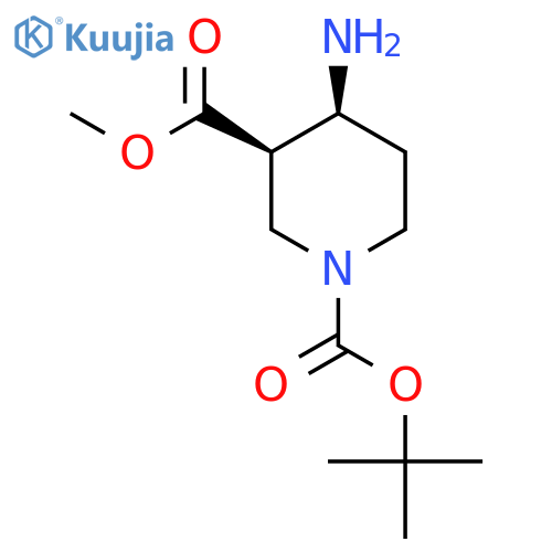 Methyl cis-1-Boc-4-aminopiperidine-3-carboxylate structure
