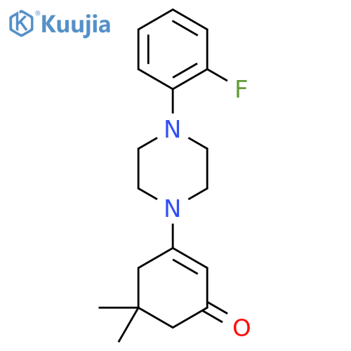 3-(4-(2-Fluorophenyl)piperazinyl)-5,5-dimethylcyclohex-2-EN-1-one structure