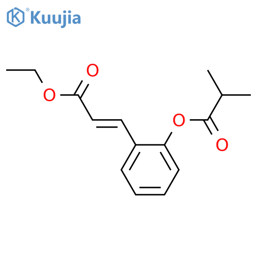 2-Propenoic acid,3-[2-(2-methyl-1-oxopropoxy)phenyl]-, ethyl ester structure