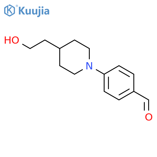 Benzaldehyde, 4-[4-(2-hydroxyethyl)-1-piperidinyl]- structure
