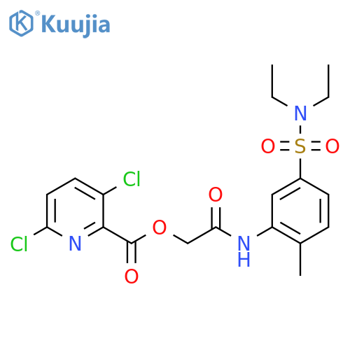{[5-(Diethylsulfamoyl)-2-methylphenyl]carbamoyl}methyl 3,6-dichloropyridine-2-carboxylate structure