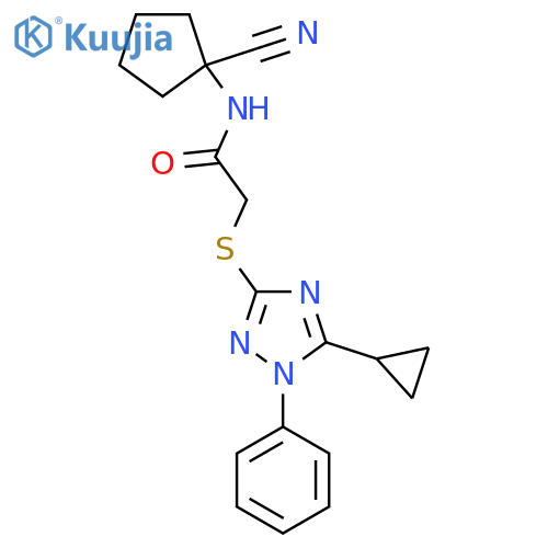 N-(1-cyanocyclopentyl)-2-[(5-cyclopropyl-1-phenyl-1H-1,2,4-triazol-3-yl)sulfanyl]acetamide structure