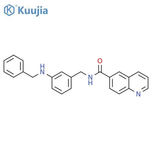6-QUINOLINECARBOXAMIDE, N-[[3-[(PHENYLMETHYL)AMINO]PHENYL]METHYL]- structure