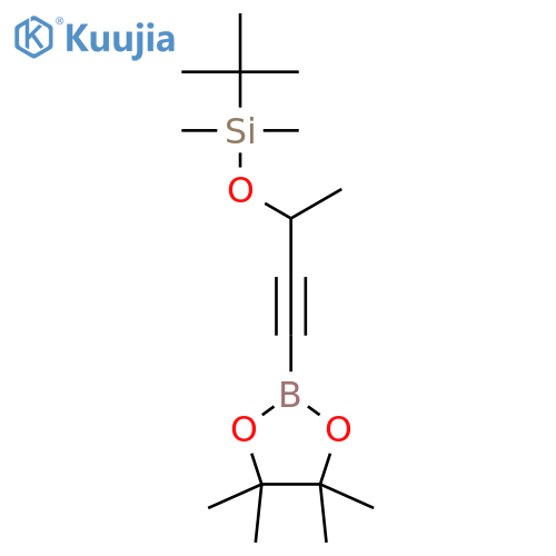3-(t-Butyldimethylsilyloxy)but-1-ynylboronic acid, pinacol ester structure