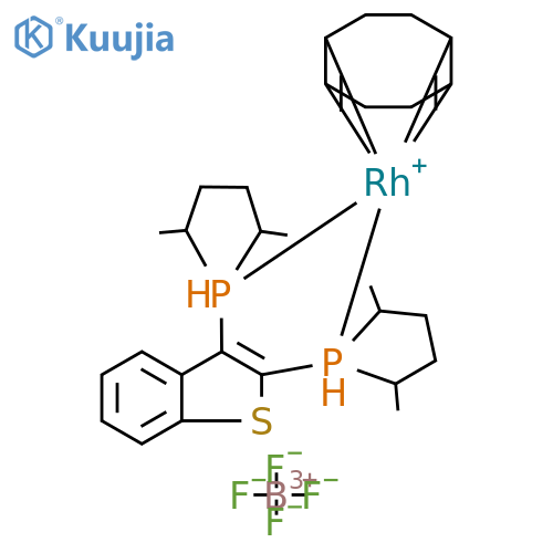 (S,S,S,S)-2,3-BIS(2,5-DIMETHYL-PHOSPHOLANYL)BENZO[B]THIOPHENE CYCLOOCTADIENE RHO structure