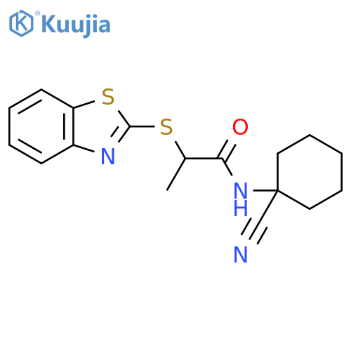 2-(1,3-benzothiazol-2-ylsulfanyl)-N-(1-cyanocyclohexyl)propanamide structure