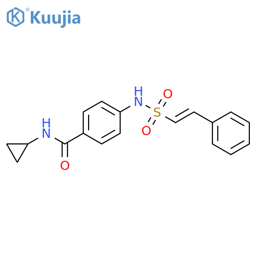 N-cyclopropyl-4-(2-phenylethenesulfonamido)benzamide structure