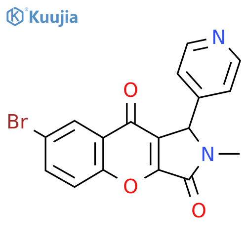 7-bromo-2-methyl-1-(pyridin-4-yl)-1H,2H,3H,9H-chromeno2,3-cpyrrole-3,9-dione structure