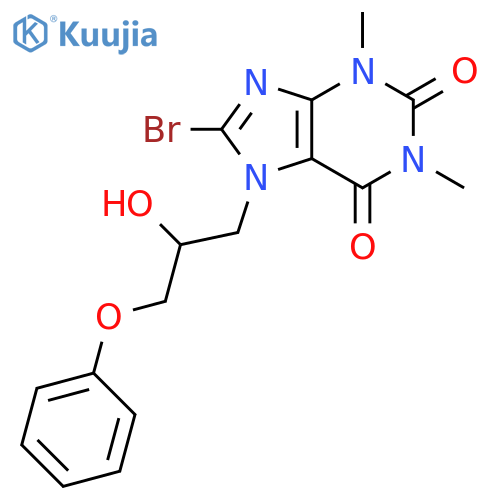 8-bromo-7-(2-hydroxy-3-phenoxypropyl)-1,3-dimethyl-2,3,6,7-tetrahydro-1H-purine-2,6-dione structure