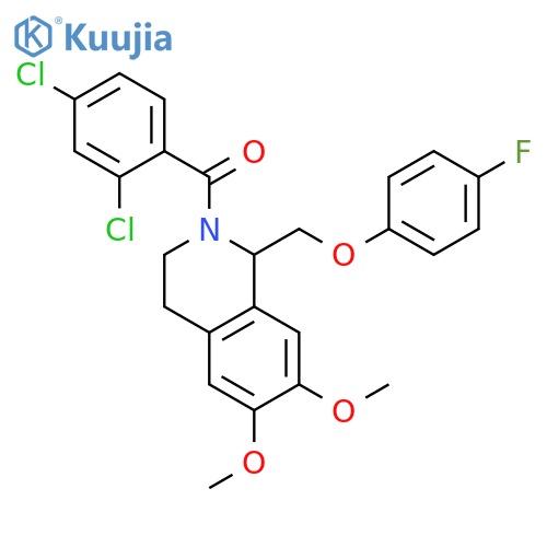 2-(2,4-dichlorobenzoyl)-1-(4-fluorophenoxy)methyl-6,7-dimethoxy-1,2,3,4-tetrahydroisoquinoline structure
