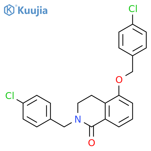 5-(4-chlorophenyl)methoxy-2-(4-chlorophenyl)methyl-1,2,3,4-tetrahydroisoquinolin-1-one structure