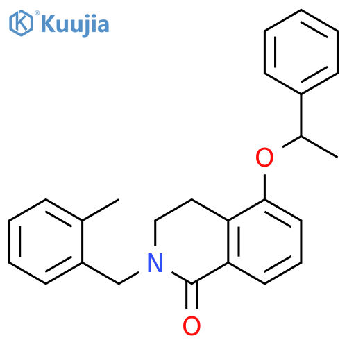 2-(2-methylphenyl)methyl-5-(1-phenylethoxy)-1,2,3,4-tetrahydroisoquinolin-1-one structure