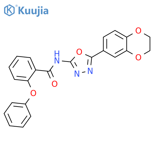 N-5-(2,3-dihydro-1,4-benzodioxin-6-yl)-1,3,4-oxadiazol-2-yl-2-phenoxybenzamide structure