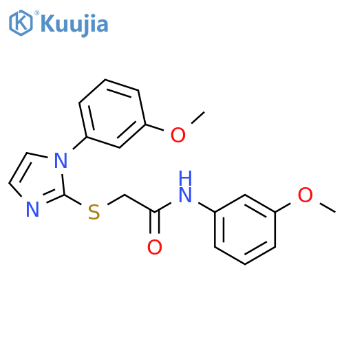 N-(3-methoxyphenyl)-2-{1-(3-methoxyphenyl)-1H-imidazol-2-ylsulfanyl}acetamide structure