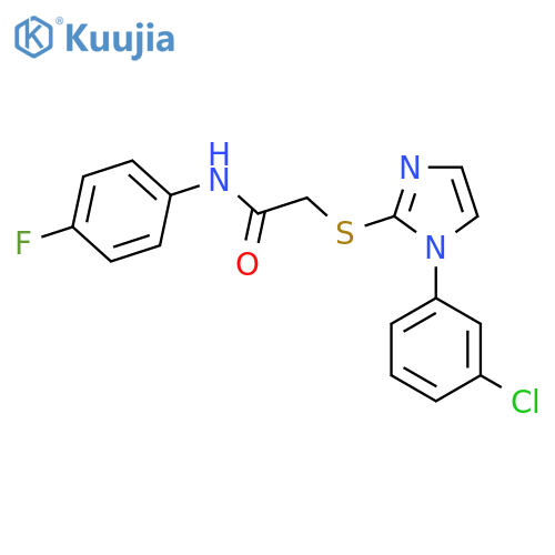 2-{1-(3-chlorophenyl)-1H-imidazol-2-ylsulfanyl}-N-(4-fluorophenyl)acetamide structure