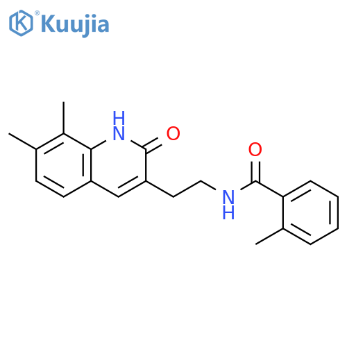 N-2-(7,8-dimethyl-2-oxo-1,2-dihydroquinolin-3-yl)ethyl-2-methylbenzamide structure