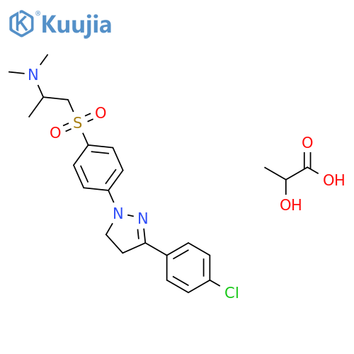 lactic acid, compound with 2-[[4-[3-(4-chlorophenyl)-4,5-dihydro-1h-pyrazol-1-yl]phenyl]sulphonyl]-1,n,n-trimethylethylamine (1:1) structure