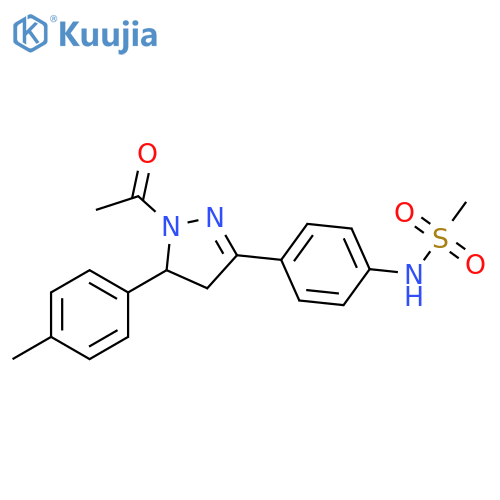 N-{4-1-acetyl-5-(4-methylphenyl)-4,5-dihydro-1H-pyrazol-3-ylphenyl}methanesulfonamide structure
