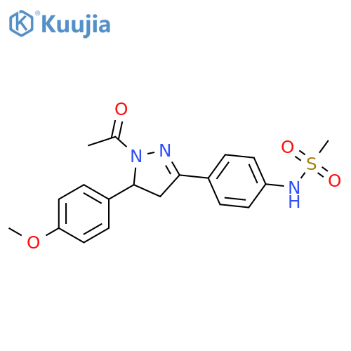 N-{4-1-acetyl-5-(4-methoxyphenyl)-4,5-dihydro-1H-pyrazol-3-ylphenyl}methanesulfonamide structure