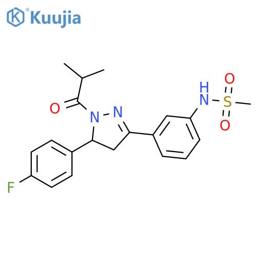 N-{3-5-(4-fluorophenyl)-1-(2-methylpropanoyl)-4,5-dihydro-1H-pyrazol-3-ylphenyl}methanesulfonamide structure