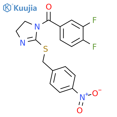 1-(3,4-difluorobenzoyl)-2-{(4-nitrophenyl)methylsulfanyl}-4,5-dihydro-1H-imidazole structure