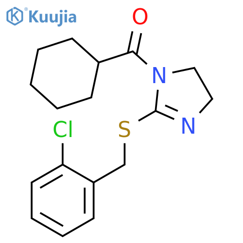 2-{(2-chlorophenyl)methylsulfanyl}-1-cyclohexanecarbonyl-4,5-dihydro-1H-imidazole structure