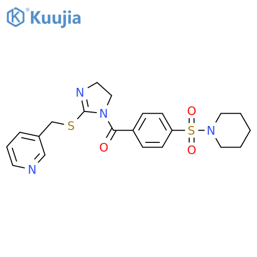 3-({1-4-(piperidine-1-sulfonyl)benzoyl-4,5-dihydro-1H-imidazol-2-yl}sulfanyl)methylpyridine structure