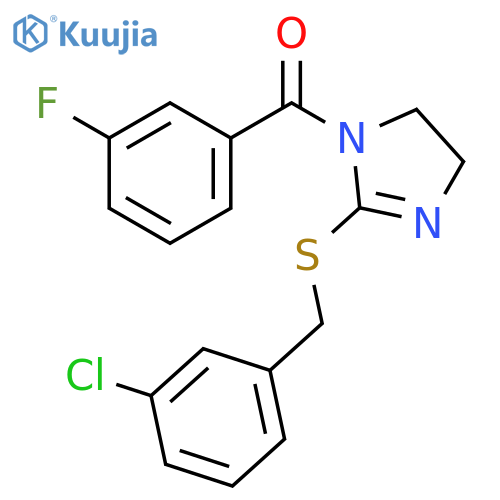 2-{(3-chlorophenyl)methylsulfanyl}-1-(3-fluorobenzoyl)-4,5-dihydro-1H-imidazole structure