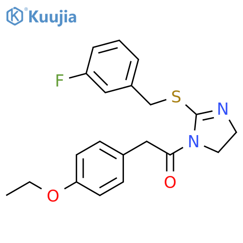 2-(4-ethoxyphenyl)-1-(2-{(3-fluorophenyl)methylsulfanyl}-4,5-dihydro-1H-imidazol-1-yl)ethan-1-one structure