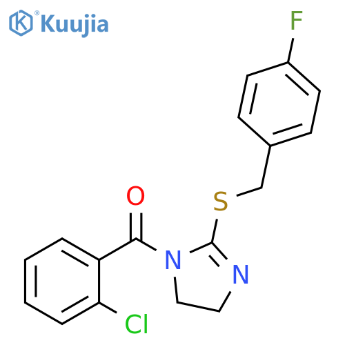 1-(2-chlorobenzoyl)-2-{(4-fluorophenyl)methylsulfanyl}-4,5-dihydro-1H-imidazole structure