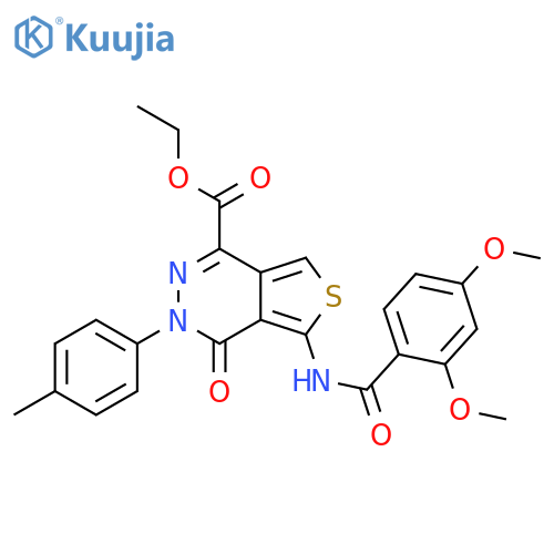 ethyl 5-(2,4-dimethoxybenzamido)-3-(4-methylphenyl)-4-oxo-3H,4H-thieno3,4-dpyridazine-1-carboxylate structure