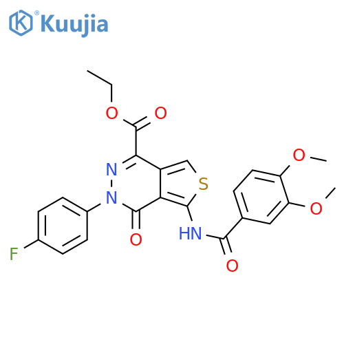 ethyl 5-(3,4-dimethoxybenzamido)-3-(4-fluorophenyl)-4-oxo-3H,4H-thieno3,4-dpyridazine-1-carboxylate structure