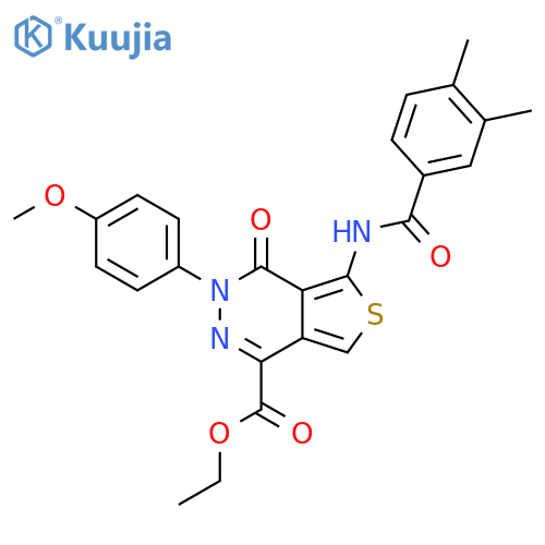 ethyl 5-(3,4-dimethylbenzamido)-3-(4-methoxyphenyl)-4-oxo-3H,4H-thieno3,4-dpyridazine-1-carboxylate structure