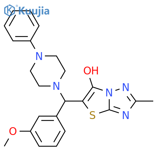 5-(3-methoxyphenyl)(4-phenylpiperazin-1-yl)methyl-2-methyl-1,2,4triazolo3,2-b1,3thiazol-6-ol structure