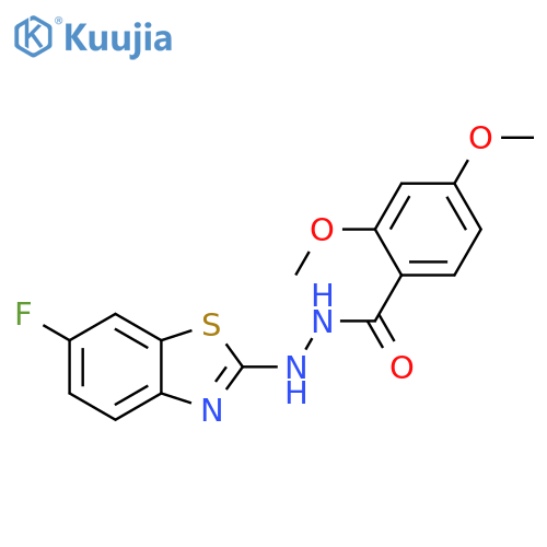 N'-(6-fluoro-1,3-benzothiazol-2-yl)-2,4-dimethoxybenzohydrazide structure