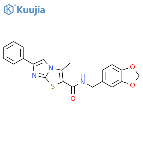 N-(2H-1,3-benzodioxol-5-yl)methyl-3-methyl-6-phenylimidazo2,1-b1,3thiazole-2-carboxamide structure
